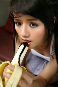 Asian Babe Nacy Plays With A Banana 05