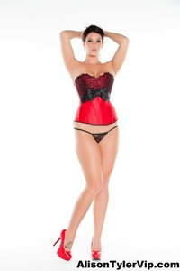 Alison Tyler Red Lingerie 00
